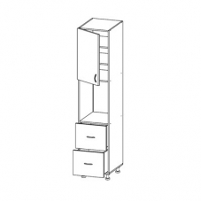 Пенал кухонный под духовку с 1 дверью и 2 ящиками